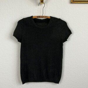 Theory Black Short-Sleeve Crewneck Sweater